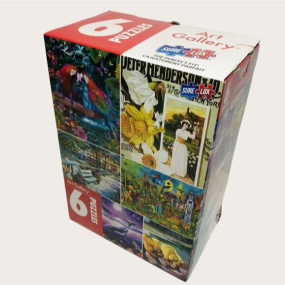 Sure Lox Art Gallery 6 Pack Jigsaw Puzzles Featuring Nature and Artistic Prints - Picture 1 of 9